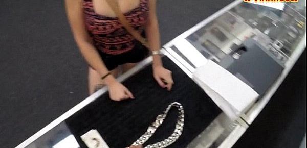  Pretty amateur gal railed by pawn keeper in the toilet